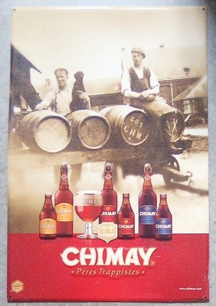 CHIMAY Metalen Reclamebord, Verzenden, Zo goed als nieuw, Reclamebord