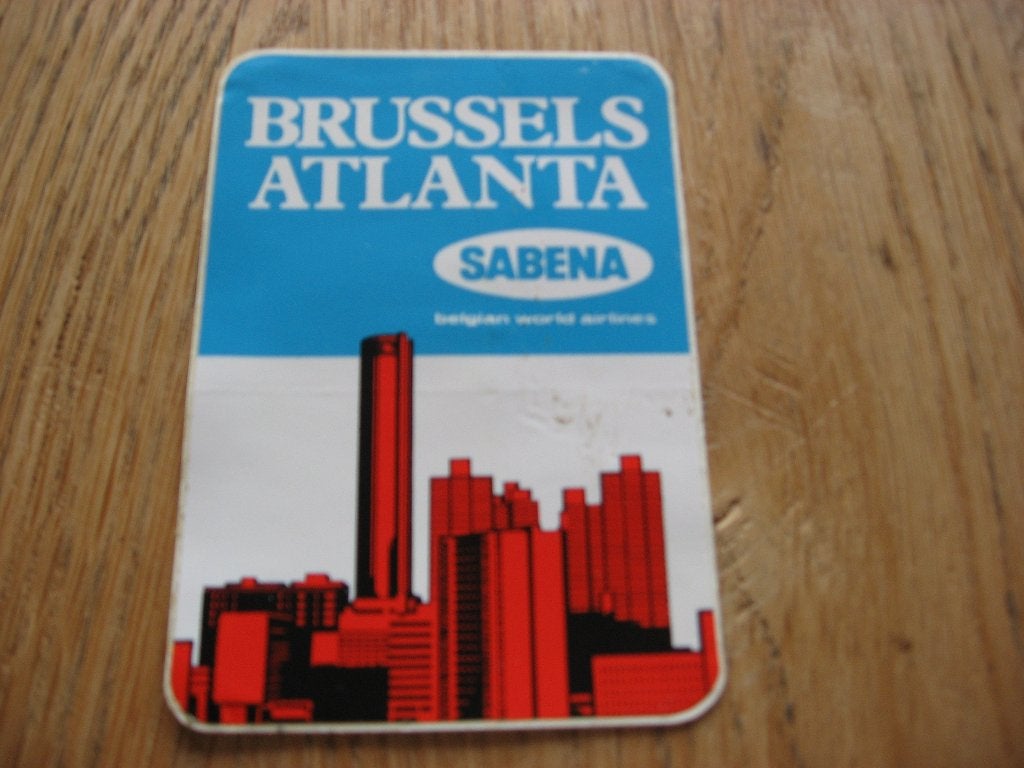 Autocollant vintage Sabena Bruxelles Atlanta, Enlèvement ou Envoi, Neuf, Autres types
