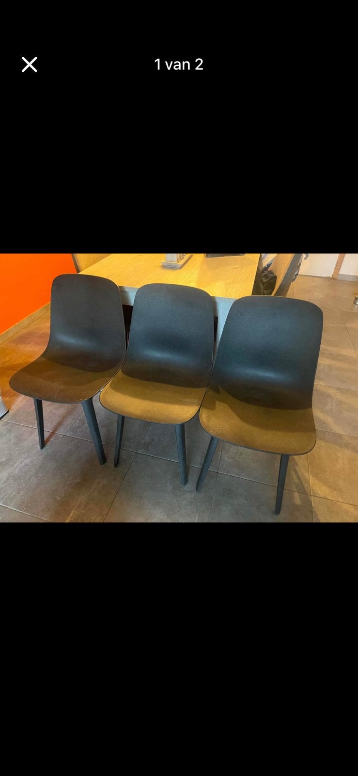 3 stoelen ikea, Ophalen, Zo goed als nieuw, Zwart, Drie