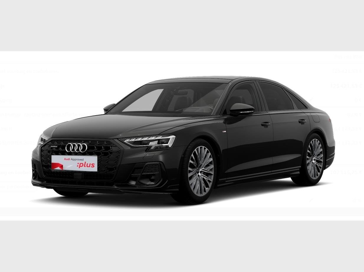 Audi A8 PHEV Audi A8   60 TFSI e quattro 340(462) kW(pk) tip, Auto's, Automaat, 42 g/km, Zwart, Berline