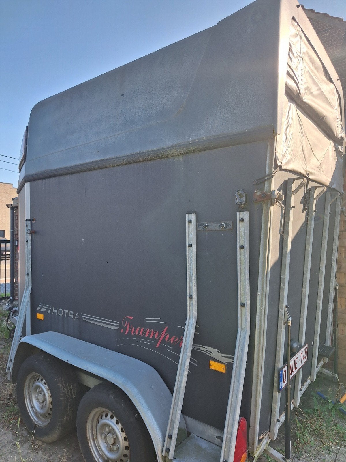 2-paards trailer, Enlèvement, Utilisé, Remorque 2 chevaux
