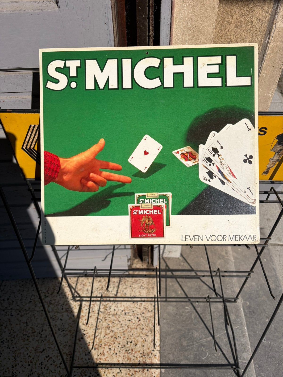Reclame st michel sigaretten, Collections, Enlèvement, Utilisé, Panneau publicitaire