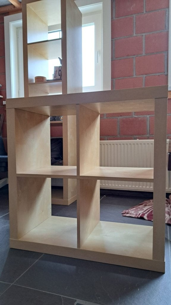 Ikea Kallax 2x2 (kleur: eik), Huis en Inrichting, Kasten | Boekenkasten, Zo goed als nieuw, 50 tot 100 cm, Minder dan 100 cm, 25 tot 50 cm