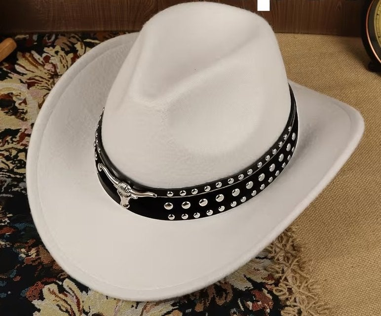 Cowboyhoed Metallic Dubbelgeknoopte Stierenkop Riem (Nieuw), Kleding | Dames, Hoeden en Petten, Ophalen of Verzenden, Nieuw, 56 of 57 cm (M, 7 of 7⅛ inch)