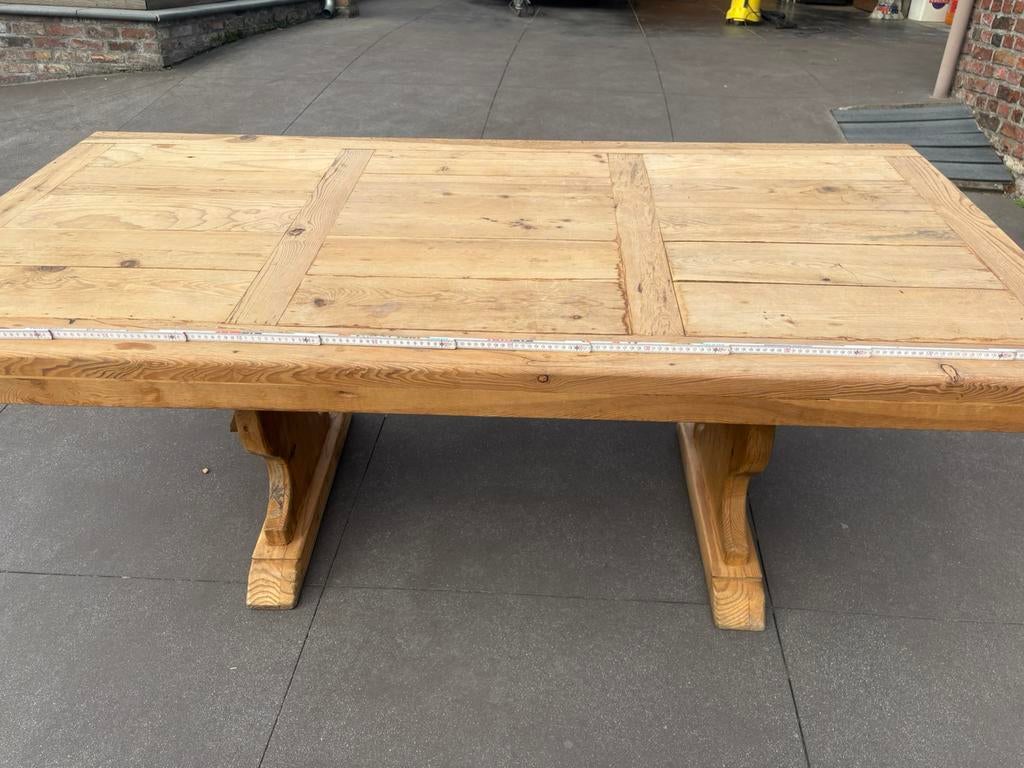 Table de salle à manger en pin massif + 6 chaises, Intemporel, 100 à 150 cm, Enlèvement, Utilisé