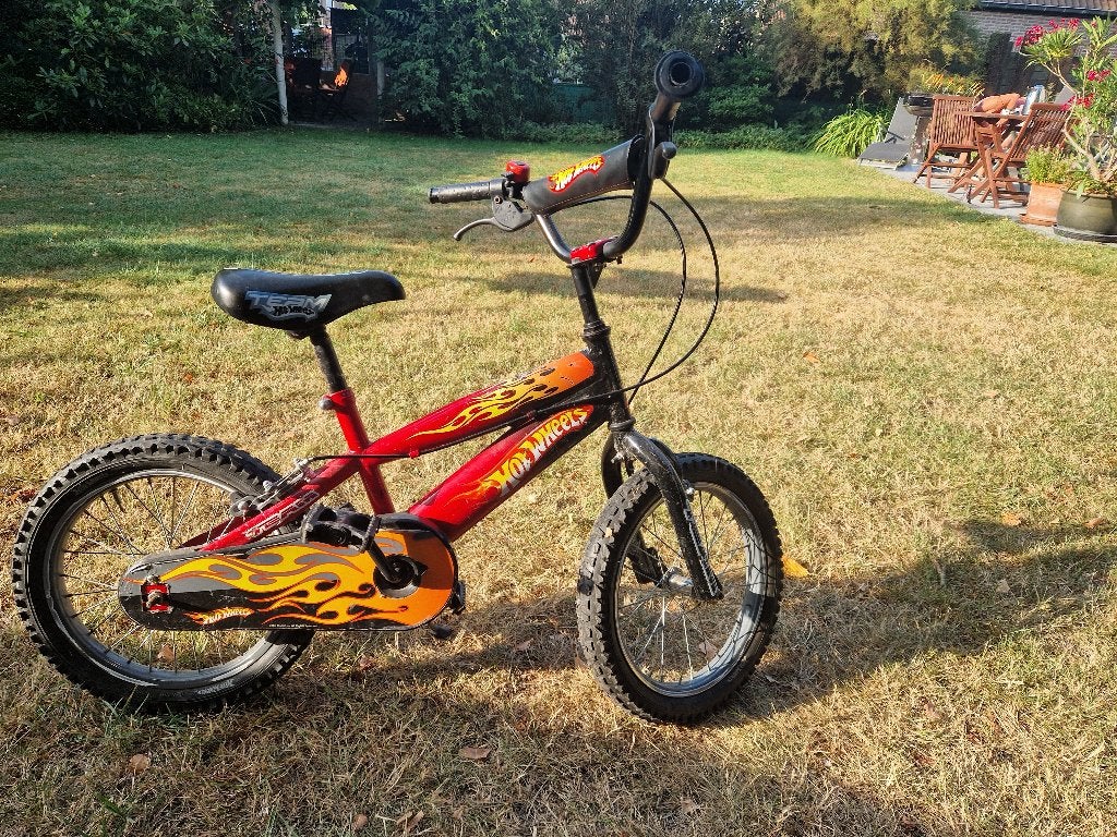 kinderfiets hot wheels, Ophalen, 16 tot 20 inch, Velgrem, Aluminium