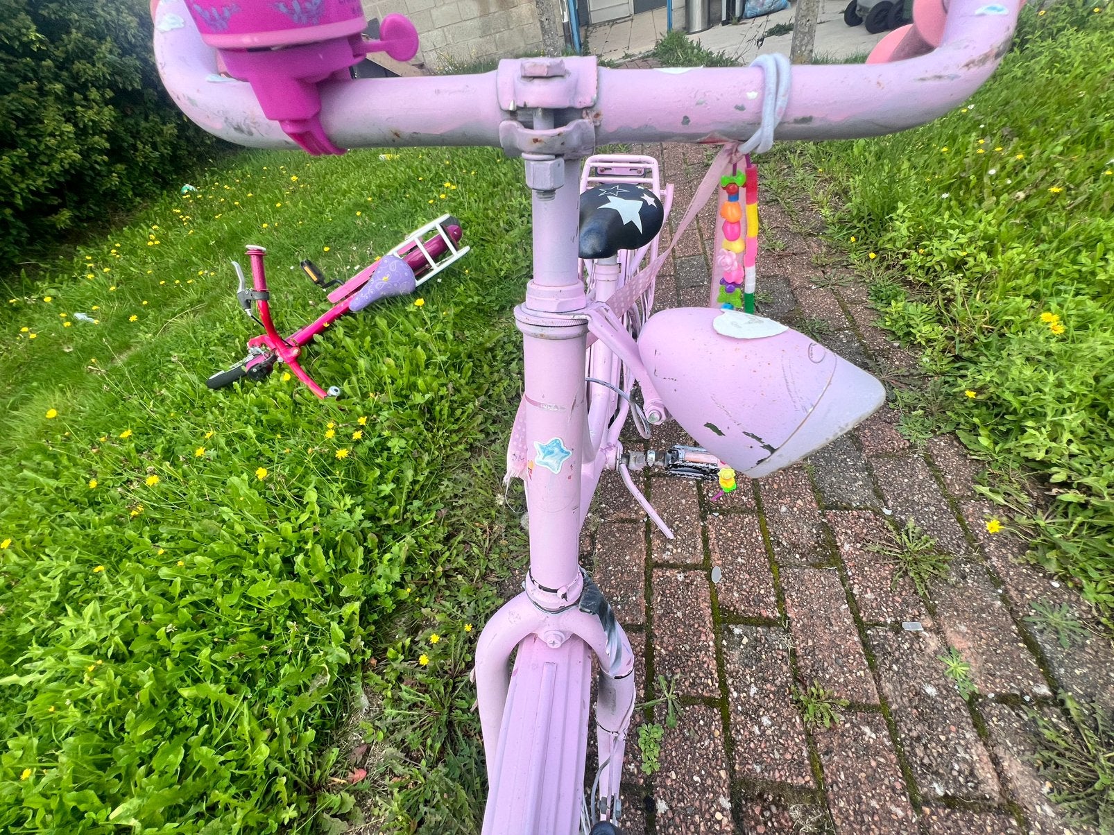 Mooie meisjes fiets 21inch met lapmpje, Enlèvement, Utilisé, Frein à rétropédalage