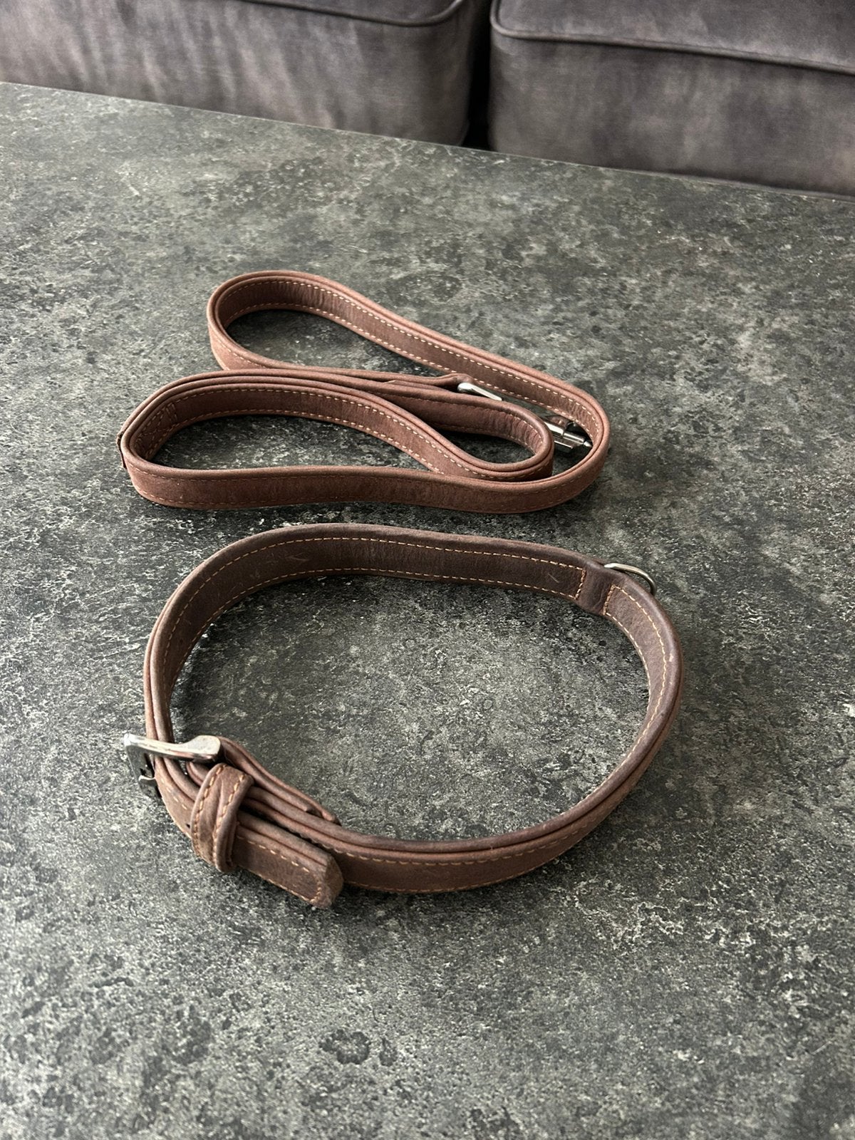 Lederen leiband & halsband, Ophalen, Nieuw