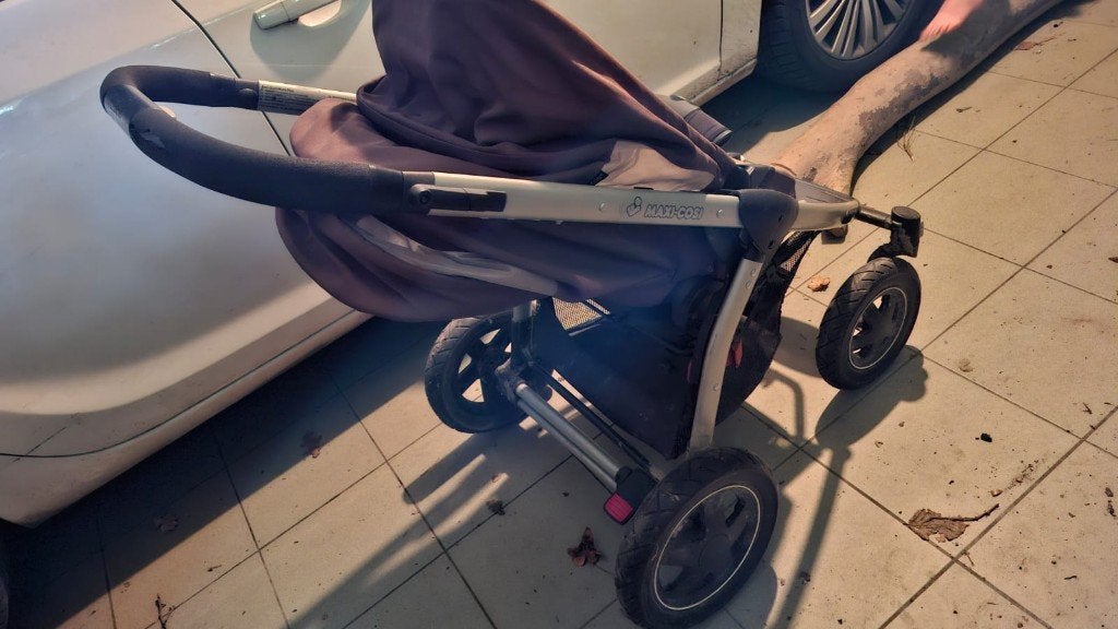 Buggy maxi cosi bruin met grote wielen, Ophalen, Gebruikt, Maxi-Cosi, Zonnekap