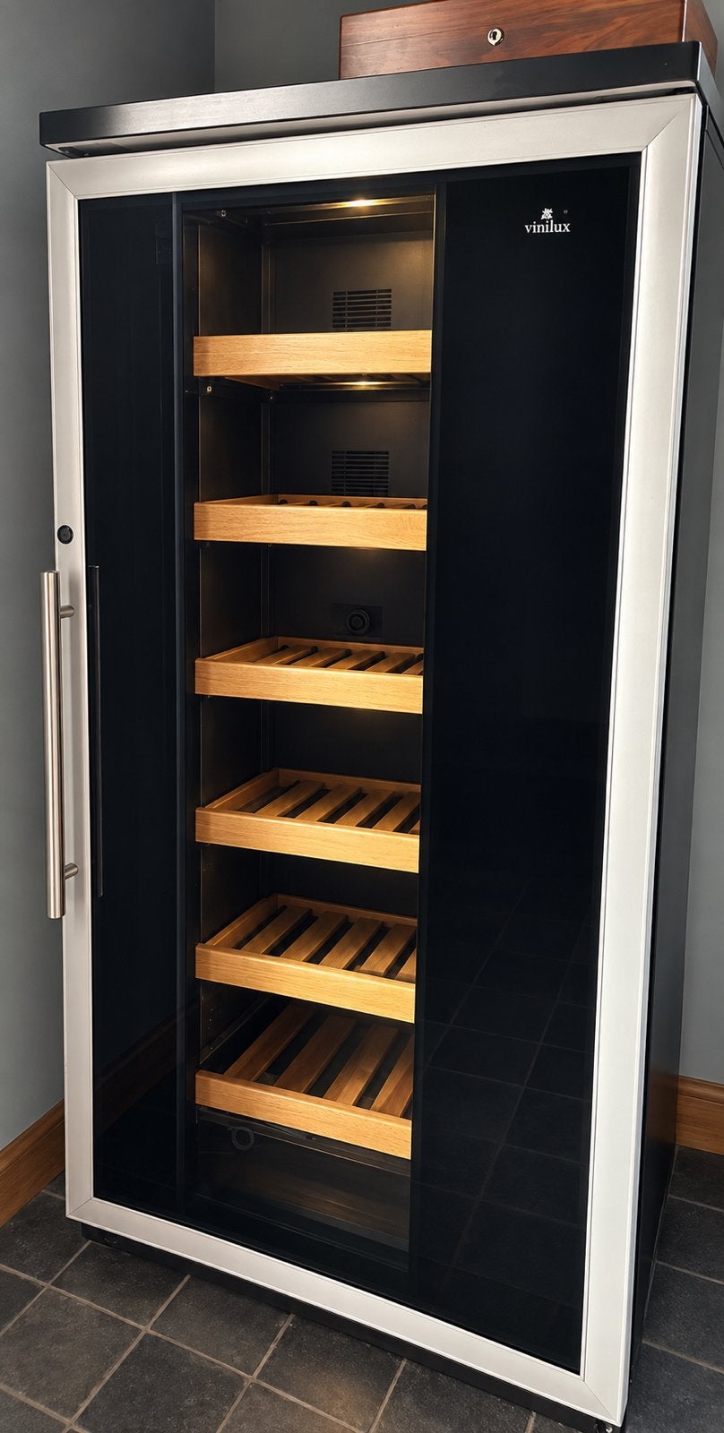 ViniLux wijnklimaatkast, wijn frigo – grote capaciteit, Elektronische apparatuur, Ophalen of Verzenden, Zo goed als nieuw, 45 tot 60 cm