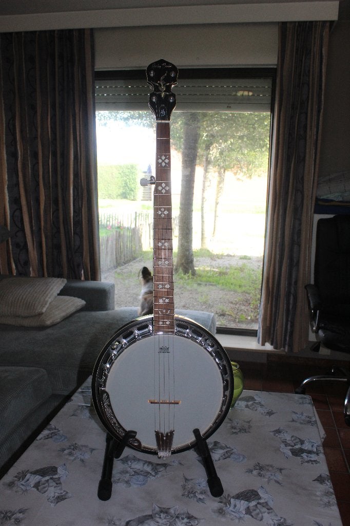 Mooie 5-snaars Banjo met leerboek en statief, Muziek en Instrumenten, Ophalen, Nieuw, 5-snarige of Bluegrassbanjo