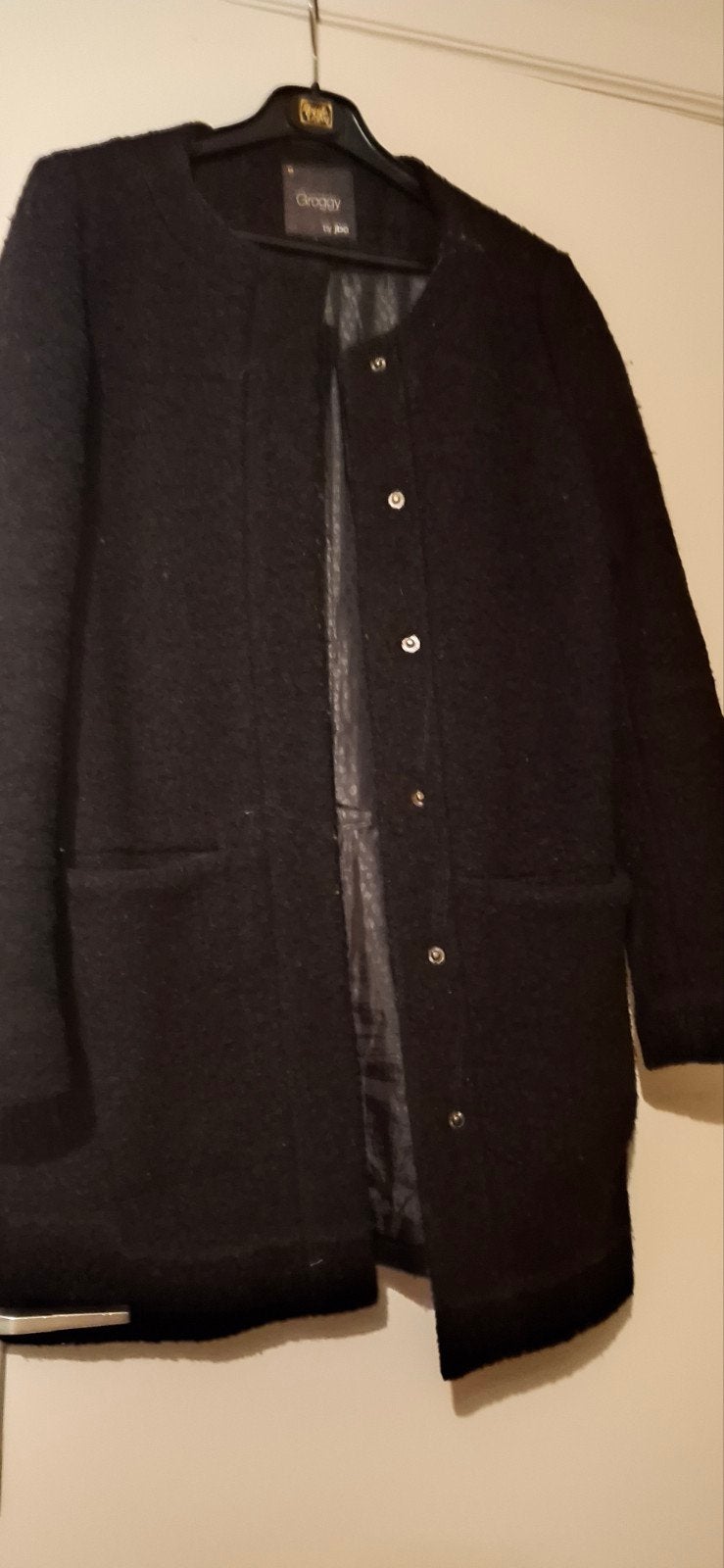jas, Enlèvement, Porté, Manteau, Noir
