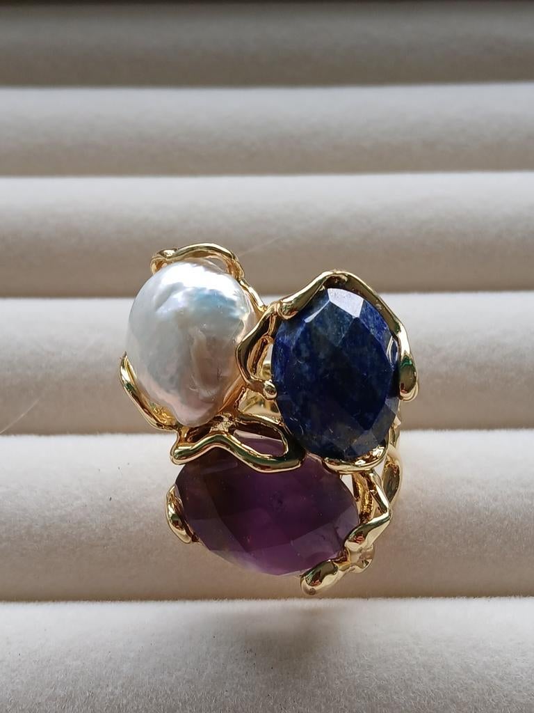 18k vergulde ring, Ophalen of Verzenden, Goud, Goud