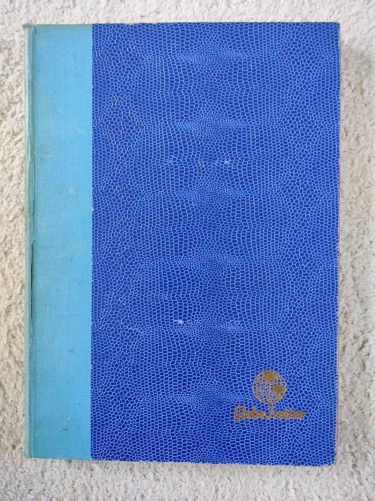 blauw vintage postzegelalbum GlobeTrotter met 16 blz., Postzegels en Munten, Verzenden, Verzamelalbum