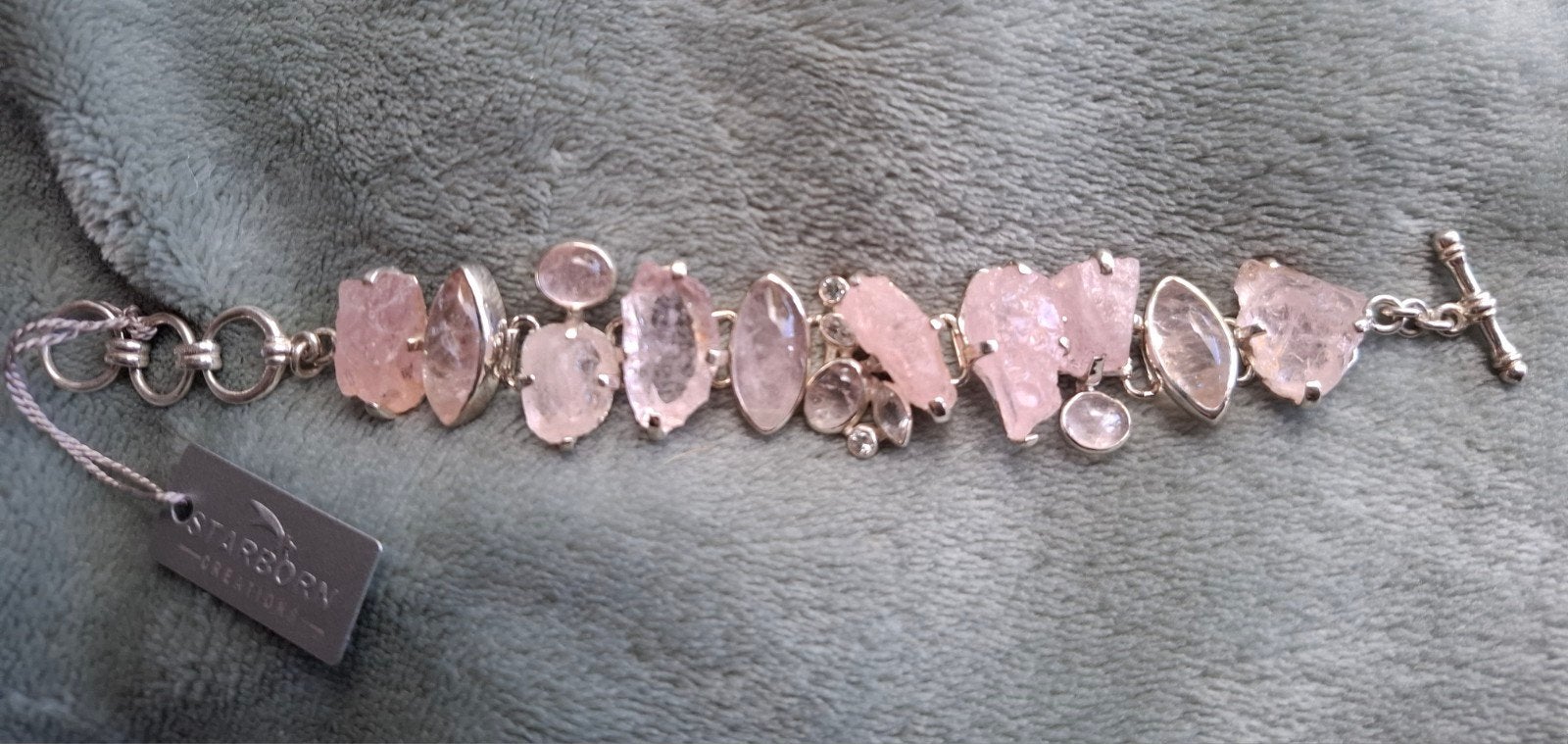 Nouveau bracelet en argent Starborn en morganite/topaze, Enlèvement ou Envoi, Neuf