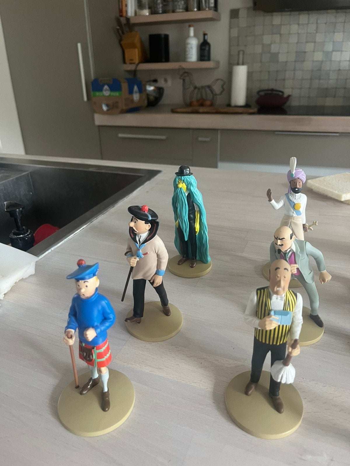 Lot de 14 figurines Tintin /Atlas avec livrets  exc état, Ophalen, Zo goed als nieuw