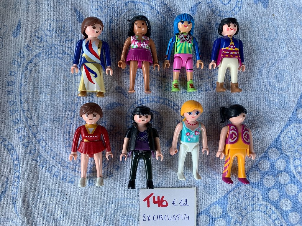 PLAYMOBIL: T46: 8 CIRCUSFIGUREN, Ophalen of Verzenden, Zo goed als nieuw, Losse onderdelen, Figuren