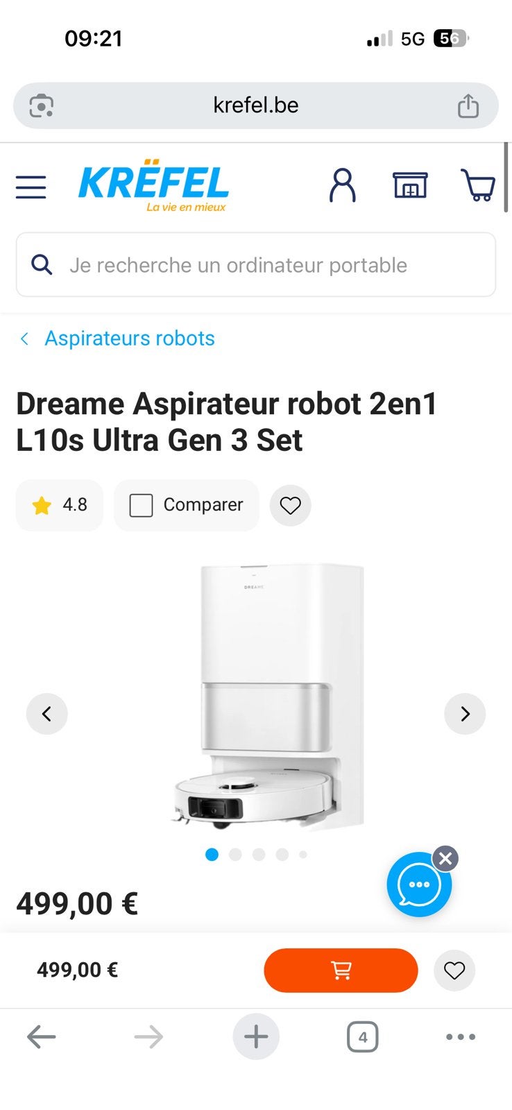Aspirateur robit dream, Enlèvement ou Envoi, Comme neuf