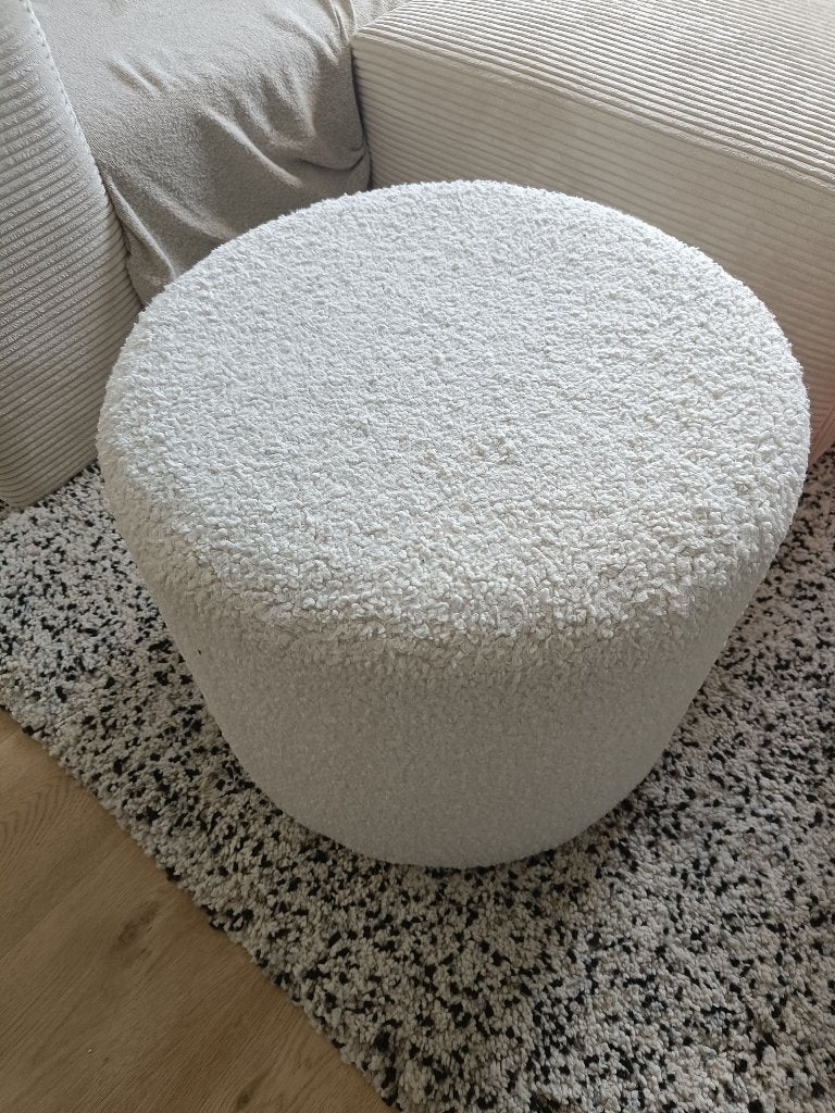 Zachte teddy poef 50cm, Rond, Comme neuf, Enlèvement, Moins de 50 cm