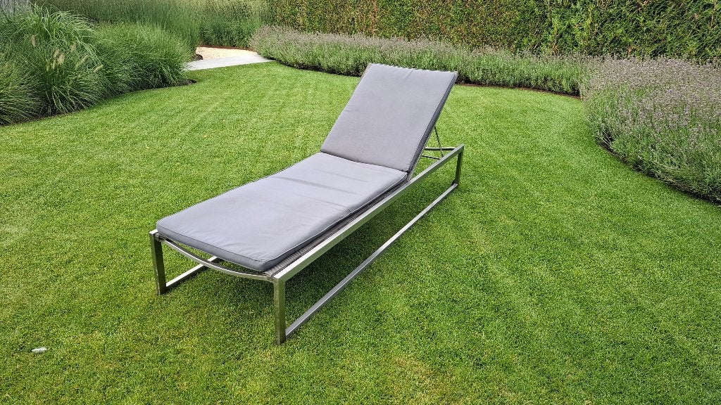 Chaise longue en inox, Jardin & Terrasse, Enlèvement, Utilisé, Inox, Réglable
