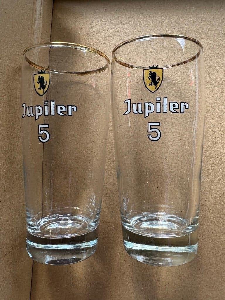 Jupiler 5 (2 glazen), Verzamelen, Ophalen of Verzenden, Gebruikt, Glas of Glazen, Jupiler