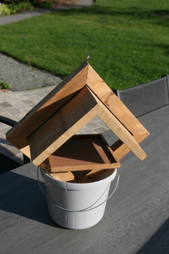 Hardhouten nieuw (!) voederhuis gemaakt door schrijnwerker, Tuin en Terras, Ophalen of Verzenden