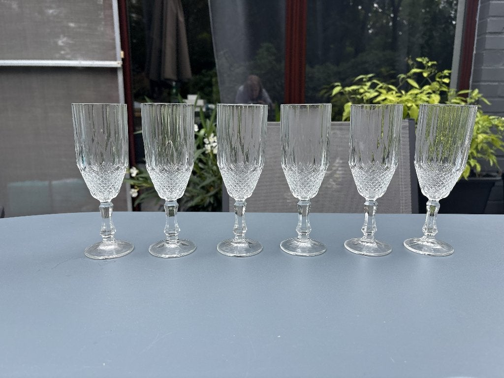 Ensemble de 6 flûtes et coupes à champagne vintage, Enlèvement ou Envoi