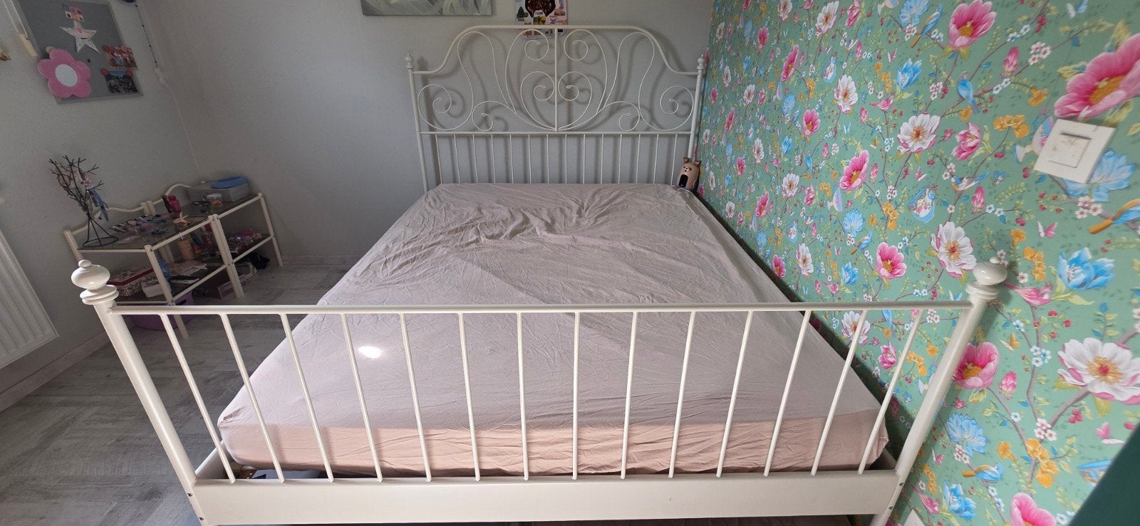 2 persoonsbed meisje, Kinderen en Baby's, Ophalen, Gebruikt, 100 cm of meer, Matras