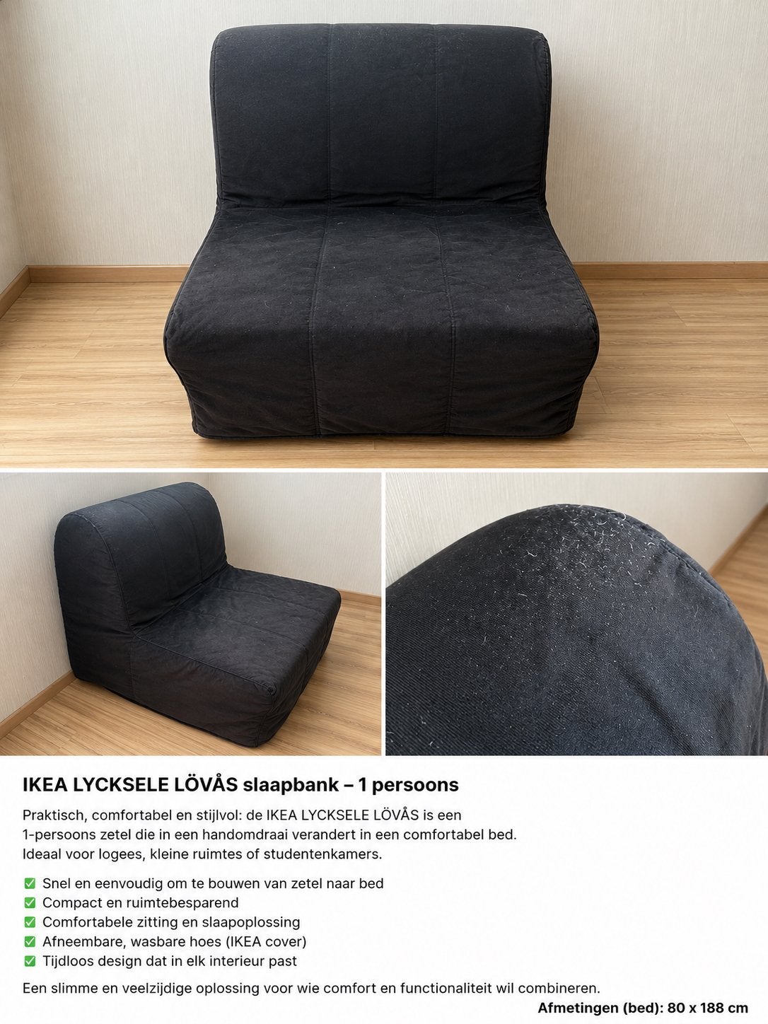 Ikea slaapbank 1 persoon, Enlèvement, Utilisé