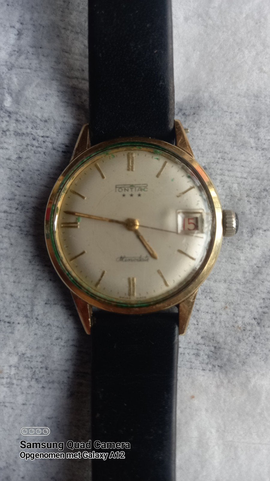 horloge pontiak jaar 70 geen batterij. ziet good uit, Handtassen en Accessoires, Horloges | Antiek, Overige merken, Staal, Met bandje
