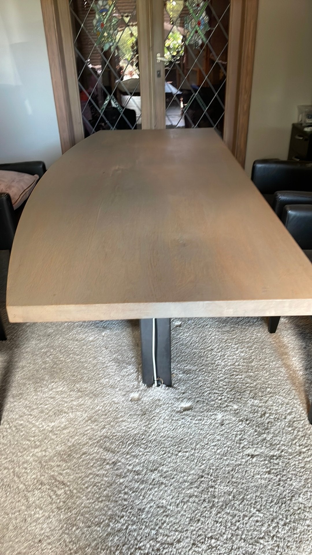 Exlusieve eiken tafel/bureau - met 1 poot, Ophalen, Gebruikt, Overige merken, Overige typen