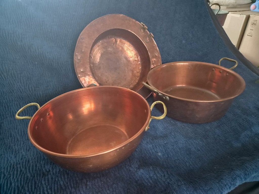 Potten in rood-bruin koper Set van 3, Ophalen, Koper