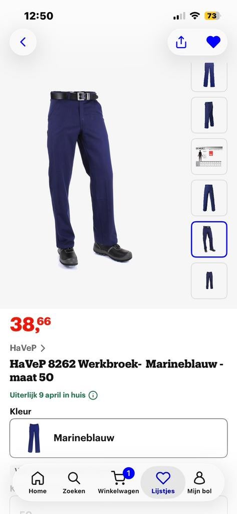 HaVep werkbroken - Marinblauw maat 52, Ophalen of Verzenden, Nieuw