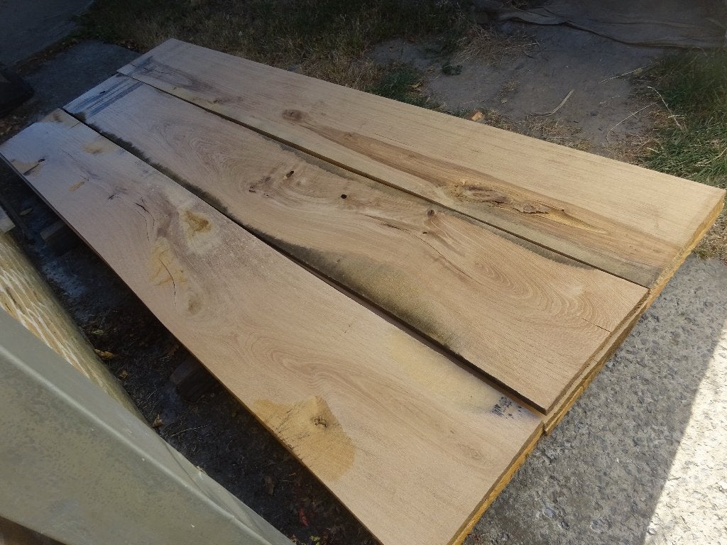 Planche en chêne rustique rabotée 2 faces +-2,4x33 x 250 cms, Doe-het-zelf en Bouw, Hout en Planken, Ophalen, Minder dan 25 mm