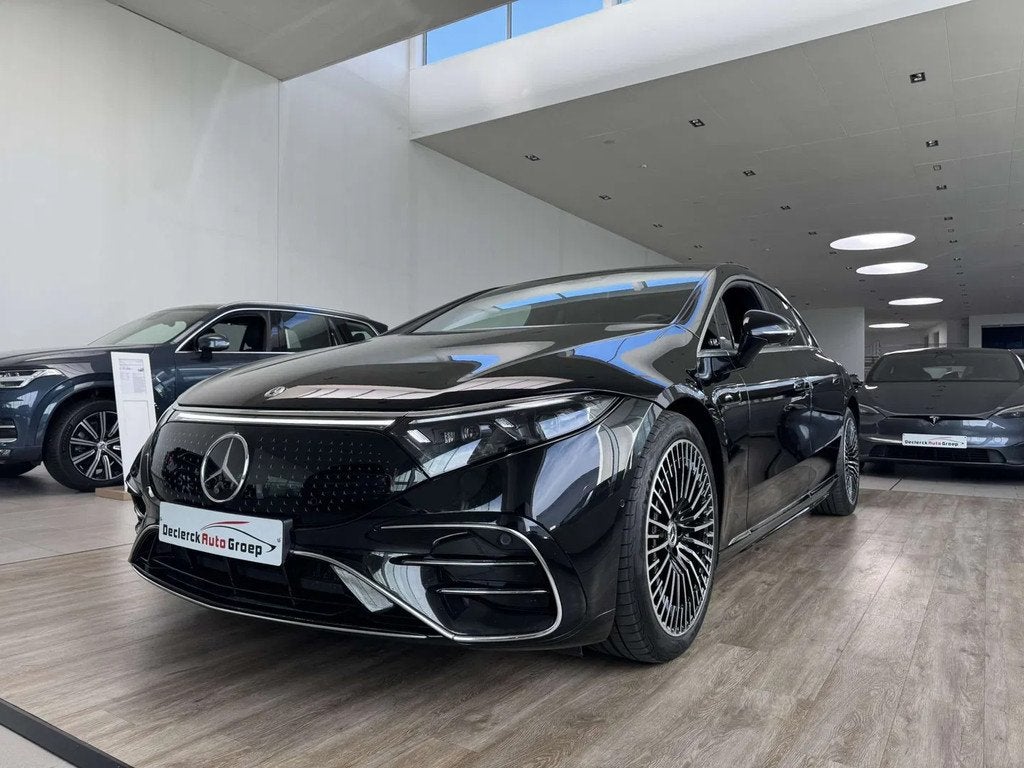 Mercedes-Benz EQS 450+ AMG*FULL OPTION*1STE EIGENAAR*ONGEVAL, Auto's, Mercedes-Benz, Automaat, Gebruikt, Zwart, 333 pk