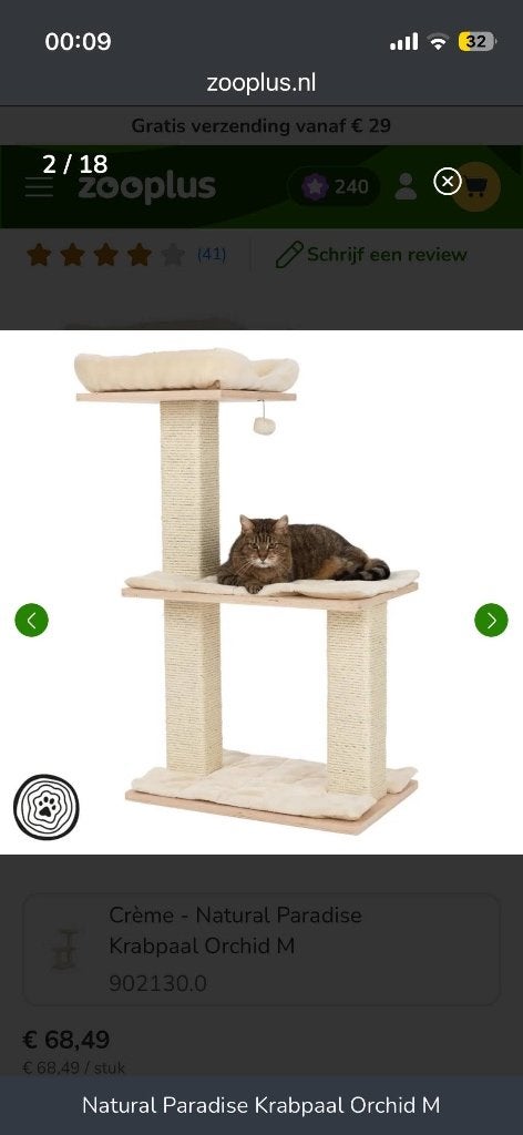 Nieuwe krabpaal in elkaar te zetten, Animaux & Accessoires, Meubles griffoirs pour chats, Enlèvement, Neuf, Griffoir