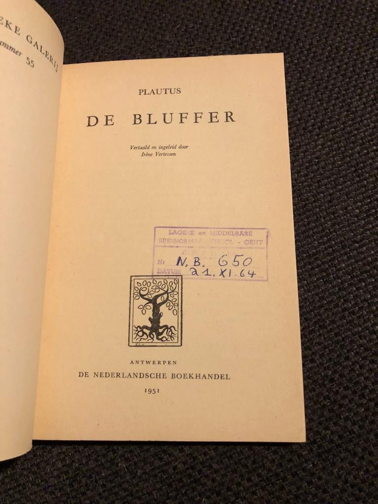De Bluffer - Plautus *Klassieke Galerij Nummer 55, Boeken, Gelezen, België, Ophalen of Verzenden, Plautus