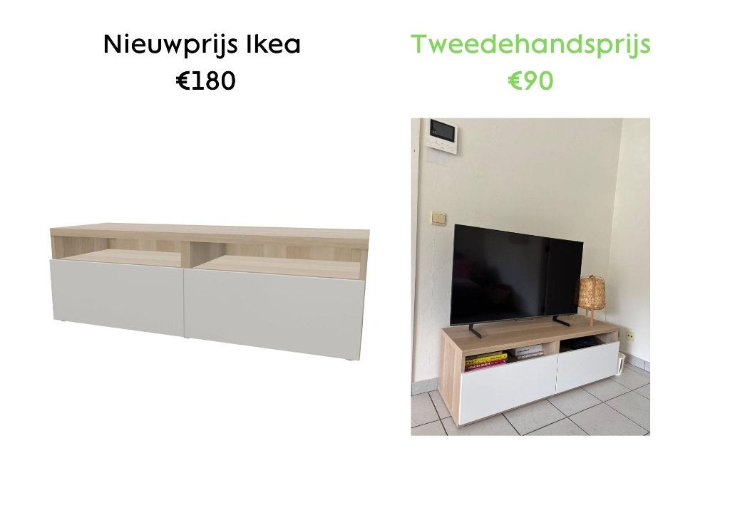 Meuble TV IKEA, 25 à 50 cm, Moins de 100 cm, Scandinavisch, Comme neuf