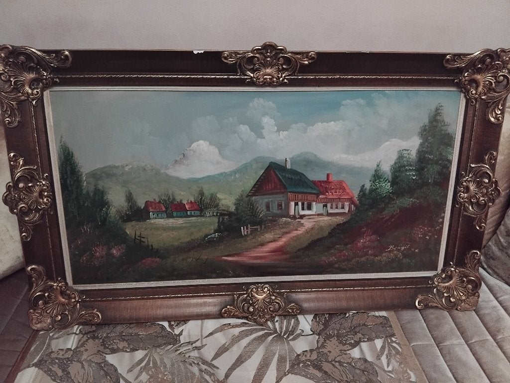 Tableau ancien, Antiquités & Art, Paysage, Enlèvement, Autres styles, Toile