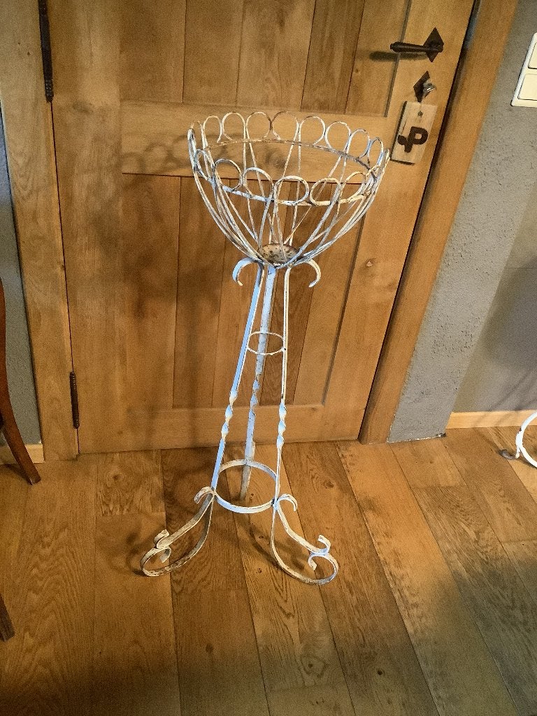 Mooie oude Franse smeedijzeren Jardinière, Enlèvement
