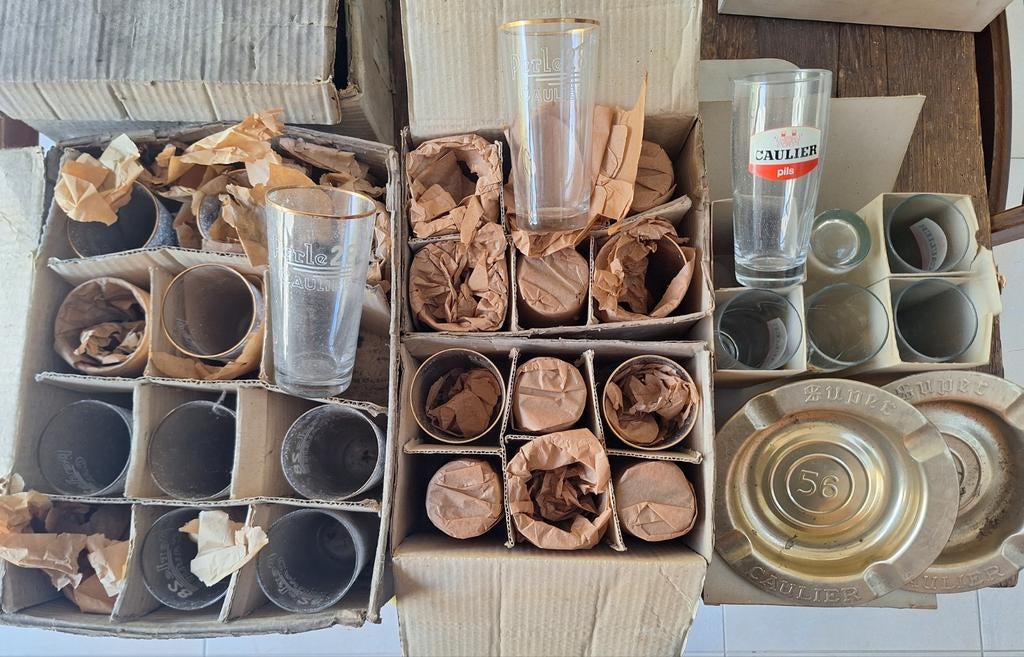 Lot drankreclame perle 28 caulier , super 56, Ophalen of Verzenden