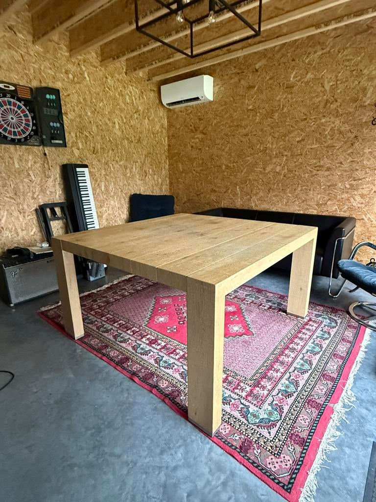 Eettafel vierkant 140x140, Ophalen, Gebruikt, Vierkant, Overige houtsoorten