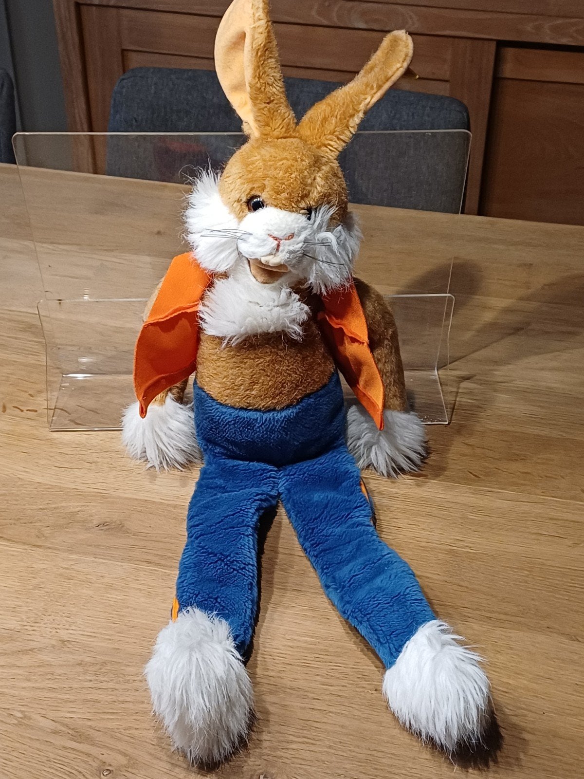 Konijn van Steiff met knopje en vaantje, Antiek en Kunst, Ophalen of Verzenden