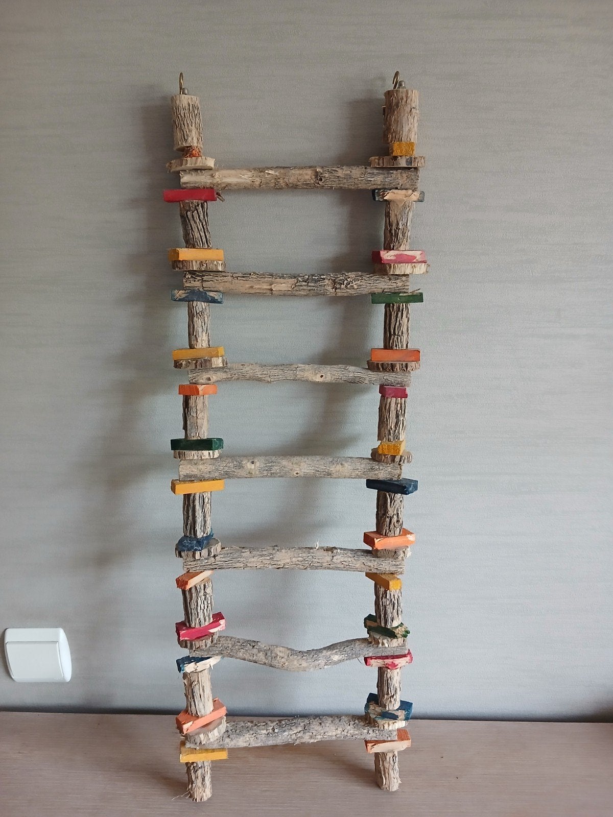 Speelgoed ladder papegaai hout, Papegaai