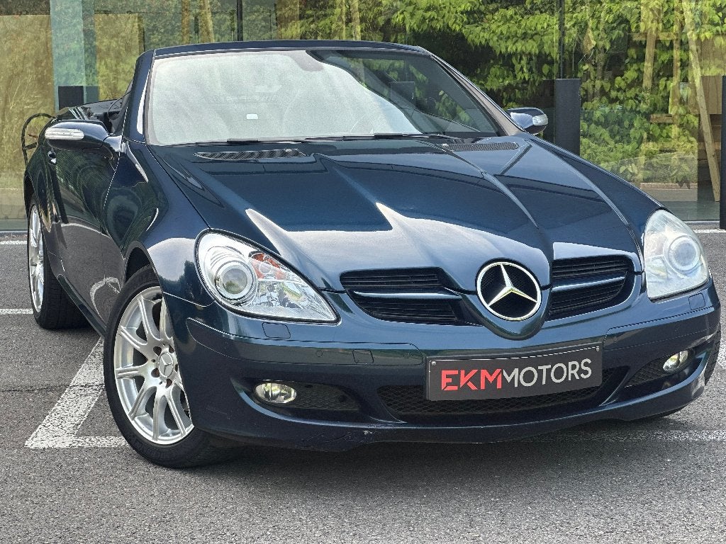 Mercedes SLK 200 Kompressor / Cabrio / Airco / 142342km, Automaat, Zwart, Cabriolet, Blauw
