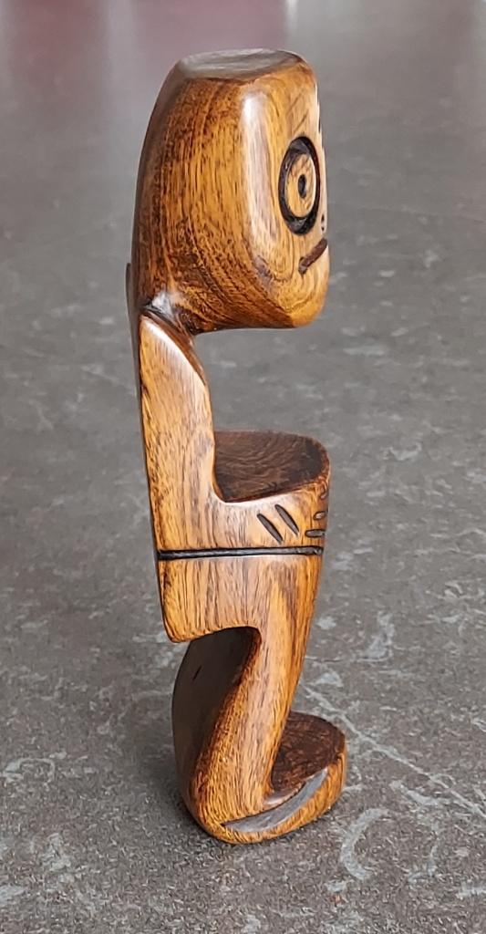 Statuette en bois type TIKI, Minder dan 20 cm, Ophalen of Verzenden, Beeld, Hout
