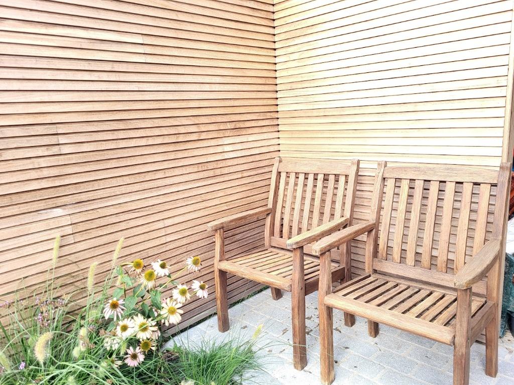 Tuinstoelen in bankirai, Tuin en Terras, Tuinstoelen, Ophalen, Gebruikt, Teakhout