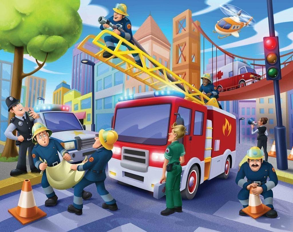 Brandweer Poster Behang - Walltastic - Gratis Verzending, Enlèvement ou Envoi, Neuf, Décoration murale