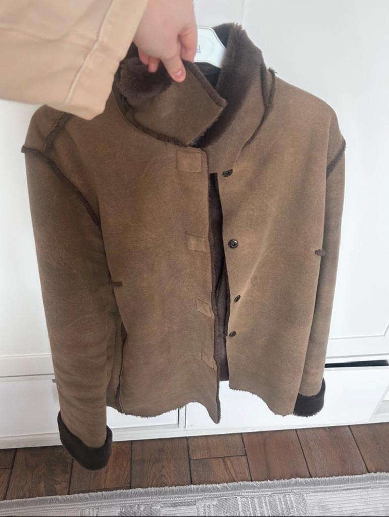 Suéde jas, Kleding | Dames, Ophalen, Bruin, Maat 46/48 (XL) of groter, Zo goed als nieuw