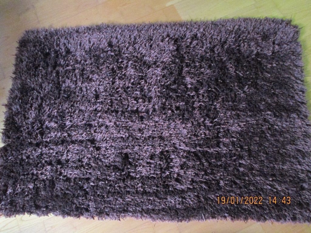 Tapis design d’intérieur 94 X 64 cm à poils longs, 50 à 100 cm, Comme neuf, Brun, Enlèvement